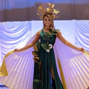 Gold butterfly headdress. Gold branch headdress. Golden goddess headpiece. Gold